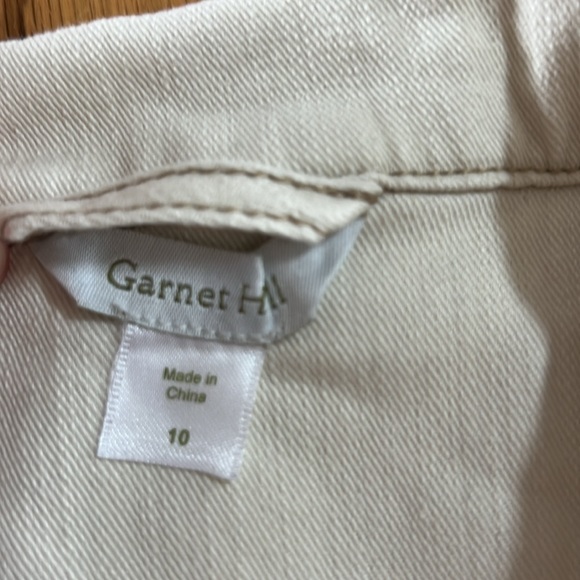 Garnet Hill Stretch Denim Crop Jacket, Size 10 - Picture 2 of 8